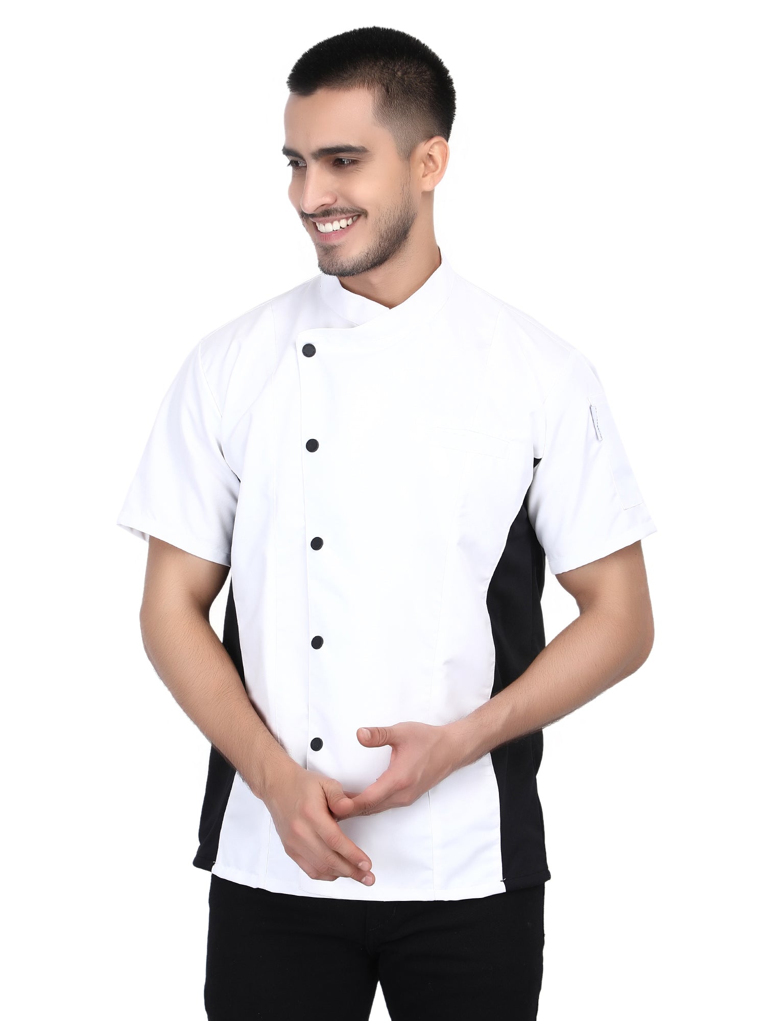 Short Sleeves side Mesh Vented Chef Coat Jacket Uniform Unisex for Food Service, Caterers, Bakers and Culinary Professional